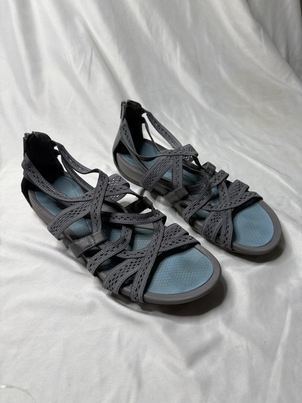BareTraps Gray Strappy Gladiator Sandals